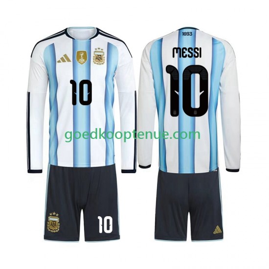 Thuis Tenue van Argentinië Lionel Messi 10 Kind 2-13 jaar WK 2026 Lange Mouw
