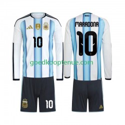 Thuis Tenue van Argentinië Maradona 10 Kind 2-13 jaar WK 2026 Lange Mouw