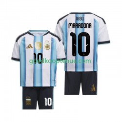 Thuis Tenue van Argentinië Maradona 10 Kind 2-13 jaar WK 2026 Korte Mouw