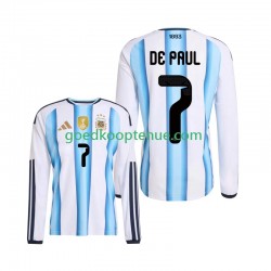 Thuis Tenue van Argentinië Rodrigo De Paul 7 Heren WK 2026 Lange Mouw