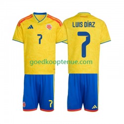 Thuis Tenue van Colombia Luis Diaz 7 Kind 2-13 jaar WK 2026 Korte Mouw
