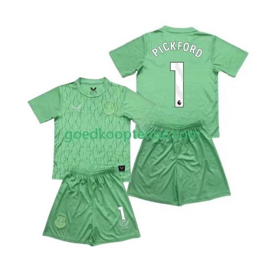 Thuis Tenue van Everton Keepersshirt Pickford 1 Kind 2-13 jaar 2025-26 Korte Mouw