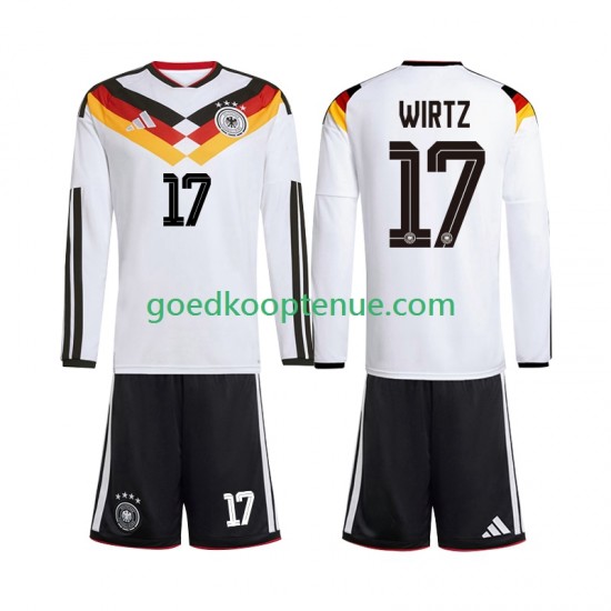 Thuis Tenue van Duitsland Florian Wirtz 17 Kind 2-13 jaar WK 2026 Lange Mouw
