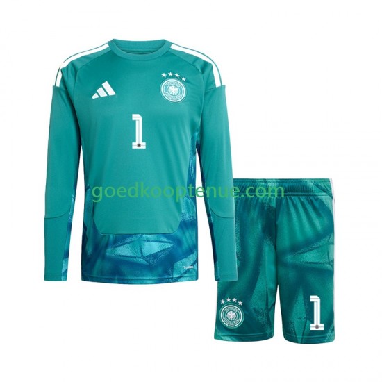 Thuis Tenue van Duitsland Keepersshirt Manuel Neuer 1 Kind 2-13 jaar WK 2026 Lange Mouw