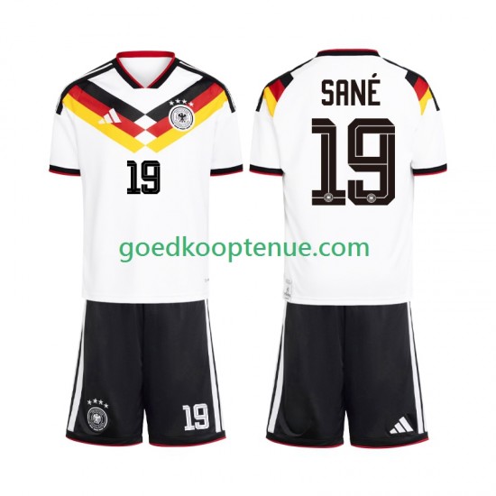 Thuis Tenue van Duitsland Leroy Sane 19 Kind 2-13 jaar WK 2026 Korte Mouw