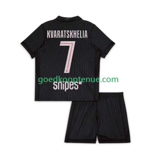 4de Tenue van Paris Saint-Germain Khvicha Kvaratskhelia 7 Kind 2-13 jaar 2025-26 Korte Mouw