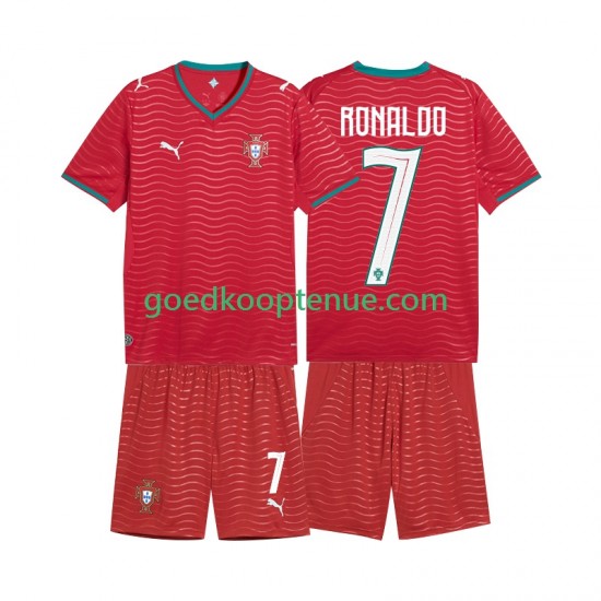 Thuis Tenue van Portugal Cristiano Ronaldo 7 Kind 2-13 jaar WK 2026 Korte Mouw