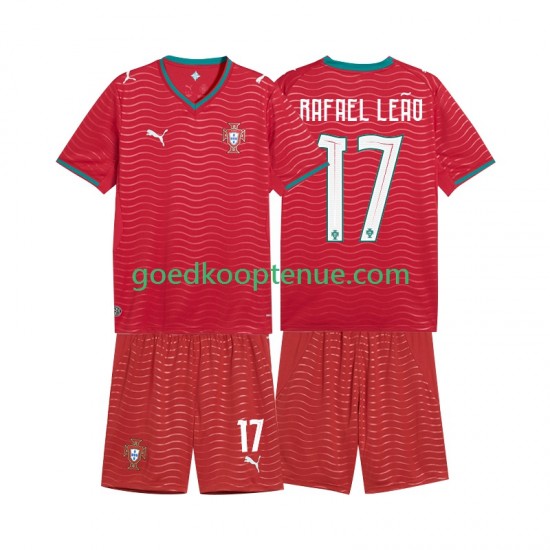 Thuis Tenue van Portugal Rafael Leao 17 Kind 2-13 jaar WK 2026 Korte Mouw