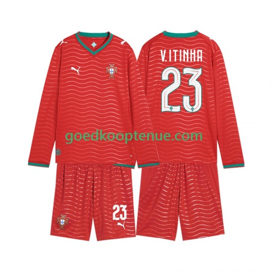 Thuis Tenue van Portugal Vitinha 23 Kind 2-13 jaar WK 2026 Lange Mouw