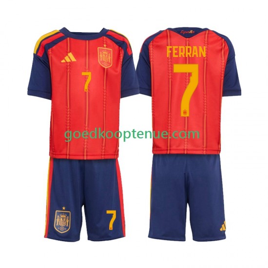 Thuis Tenue van Spanje Ferran Torres 7 Kind 2-13 jaar WK 2026 Korte Mouw