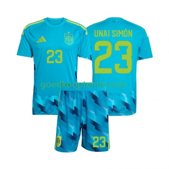 Thuis Tenue van Spanje Keepersshirt Unai Simon 23 Kind 2-13 jaar WK 2026 Korte Mouw