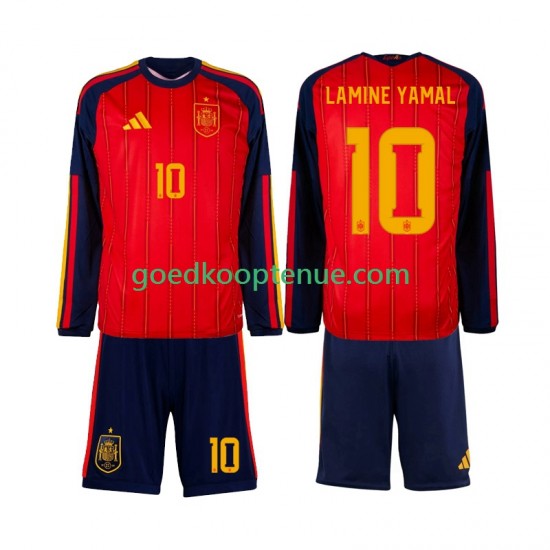 Thuis Tenue van Spanje Lamine Yamal 10 Kind 2-13 jaar WK 2026 Lange Mouw