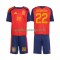 Thuis Tenue van Spanje Marc Cucurella 22 Kind 2-13 jaar WK 2026 Korte Mouw