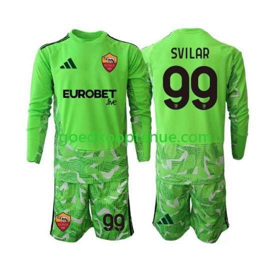 Thuis Tenue van AS Roma Keepersshirt Mile Svilar 99 Kind 2-13 jaar 2026-27 Lange Mouw