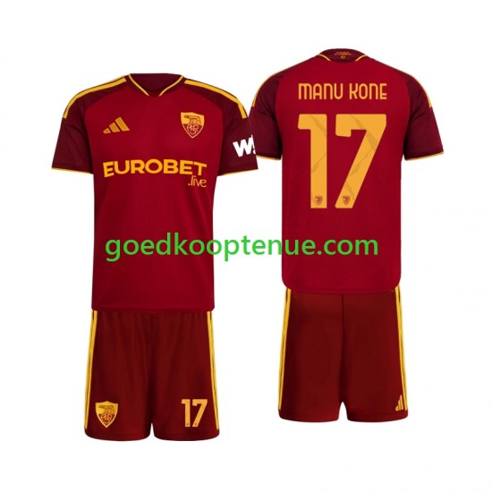 Thuis Tenue van AS Roma Manu Kone 17 Kind 2-13 jaar 2026-27 Korte Mouw