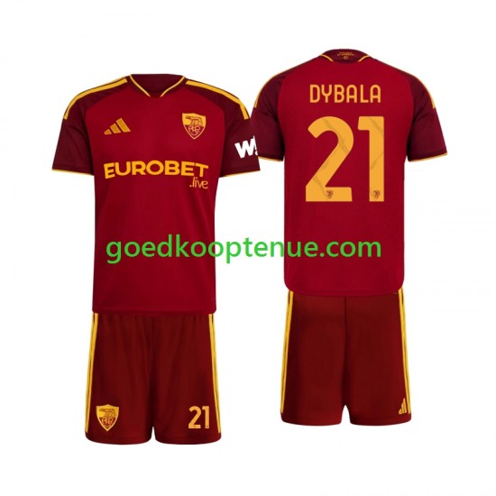Thuis Tenue van AS Roma Paulo Dybala 21 Kind 2-13 jaar 2026-27 Korte Mouw
