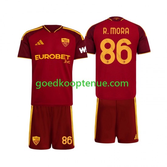 Thuis Tenue van AS Roma Rodrigo Mora 86 Kind 2-13 jaar 2026-27 Korte Mouw