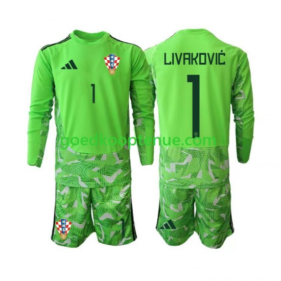 Thuis Tenue van Kroatië Keepersshirt Dominik Livakovic 25 Kind 2-13 jaar 2026-27 Lange Mouw