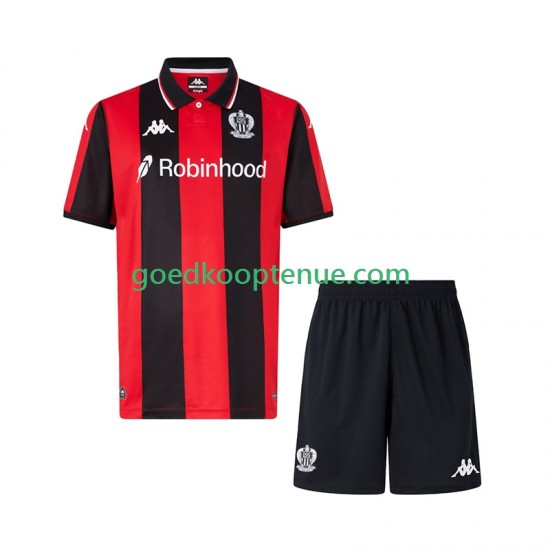 Thuis Tenue van OGC Nice Kind 2-13 jaar 2025-26 Korte Mouw