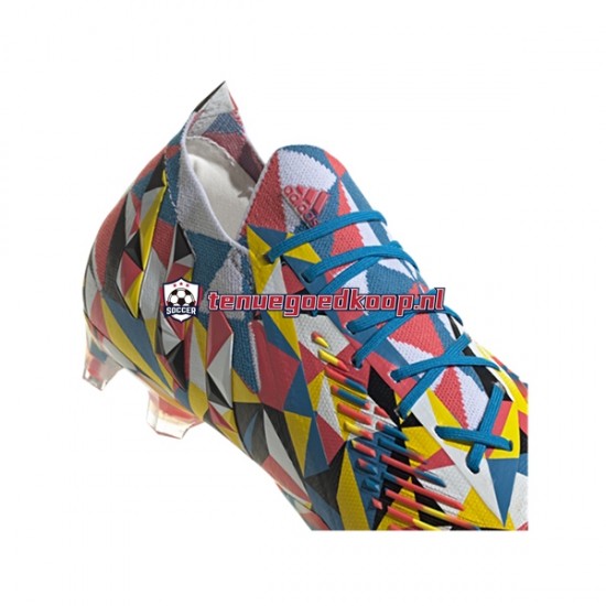 Voetbalschoenen Adidas Predator EDGE.1 L FG Geometric Blauw Geel