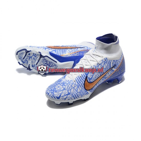 Voetbalschoenen Nike Air Zoom Mercurial Superfly IX Elite FG Goud Blauw Wit