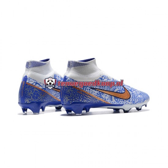 Voetbalschoenen Nike Air Zoom Mercurial Superfly IX Elite FG Goud Blauw Wit