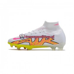 Voetbalschoenen Nike Air Zoom Mercurial Superfly IX Elite FG Roze Geel Wit