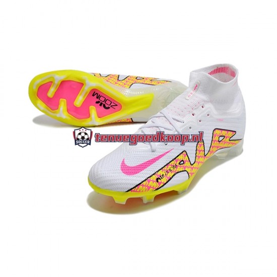 Voetbalschoenen Nike Air Zoom Mercurial Superfly IX Elite FG Roze Geel Wit