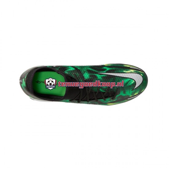 Voetbalschoenen Nike Phantom GT2 Shockwave Academy DF IC Halle Grijs Groente Zwart