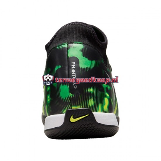 Voetbalschoenen Nike Phantom GT2 Shockwave Academy DF IC Halle Grijs Groente Zwart
