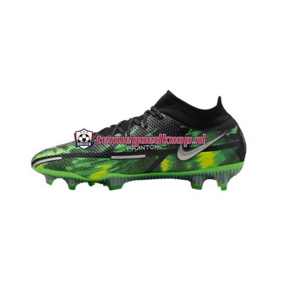 Voetbalschoenen Nike Phantom GT2 Shockwave Elite DF FG Grijs Groente Zwart