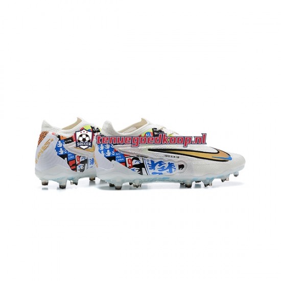 Voetbalschoenen Nike Phantom GX Elite FG Blauw Geel Wit