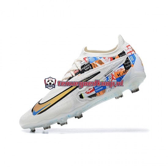 Voetbalschoenen Nike Phantom GX Elite FG Blauw Geel Wit
