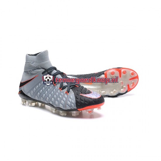 Voetbalschoenen Nike Phantom Hypervenom III Elite DF FG Rood Grijs Zwart