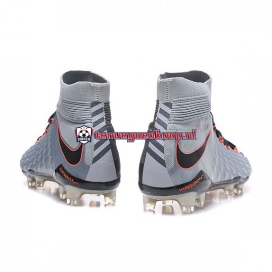 Voetbalschoenen Nike Phantom Hypervenom III Elite DF FG Rood Grijs Zwart