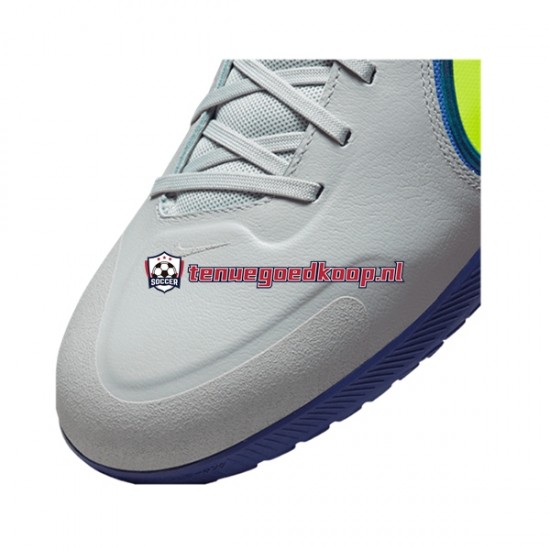 Voetbalschoenen Nike React Tiempo Legend IX Recharge Pro IC Halle Grijs Blauw Geel