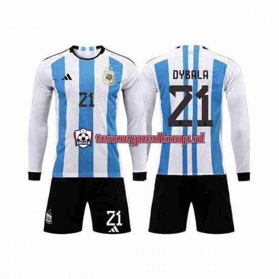 Thuis Tenue van Argentinië 3 Stars Paulo Dybala 21 Kind 2-13 jaar WK 2022 Lange Mouw Thuis Tenue van Argentinië 3 Stars Paulo Dybala 21 Kind 2-13 jaar WK 2022 Lange Mouw