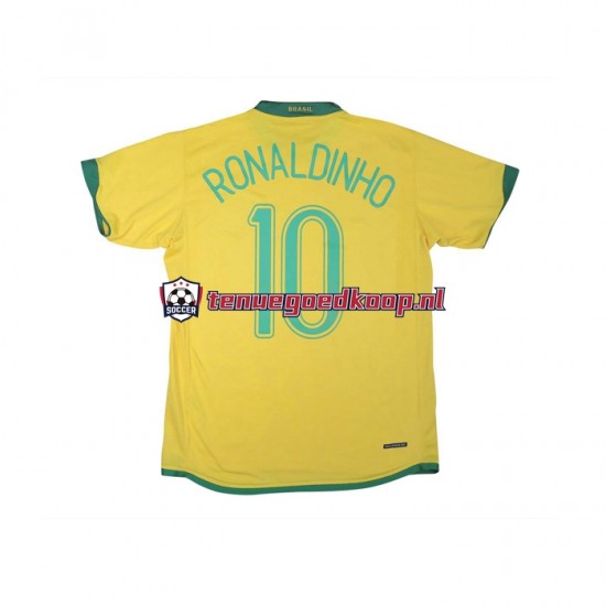 Thuis Retro Tenue van Brazilië RONALDINHO 10 Heren 2006 Korte Mouw Thuis Retro Tenue van Brazilië RONALDINHO 10 Heren 2006 Korte Mouw