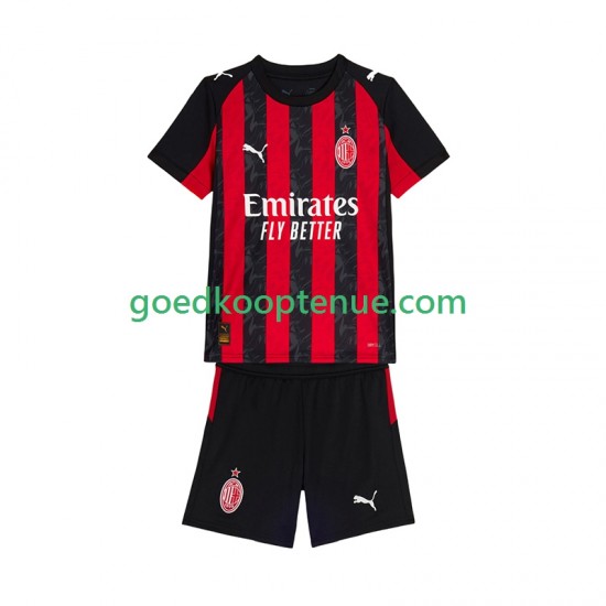 Thuis Tenue van AC Milan Kind 2-13 jaar 2025-26 Korte Mouw