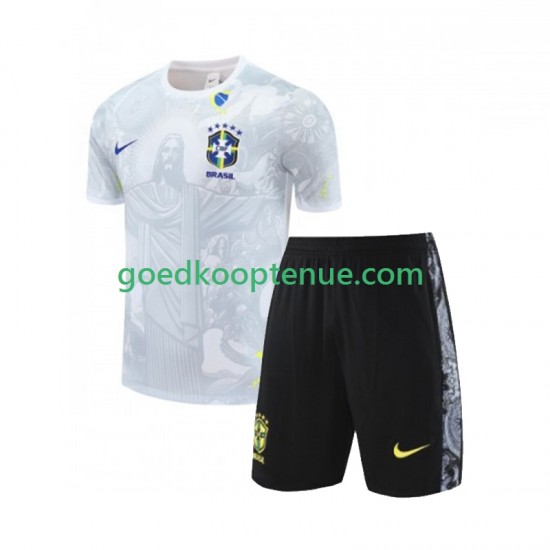 Thuis Brazilië JESUS Football Shirts Kind 2-13 jaar 2024-25 Korte Mouw Wit Thuis Brazilië JESUS Football Shirts Kind 2-13 jaar 2024-25 Korte Mouw Wit