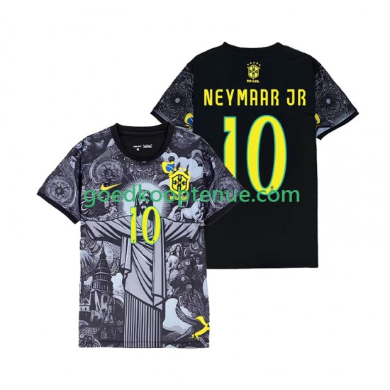 Thuis Tenue van Brazilië Neymar JR 10 Cheist the Redeemer Heren 2024 Korte Mouw Thuis Tenue van Brazilië Neymar JR 10 Cheist the Redeemer Heren 2024 Korte Mouw