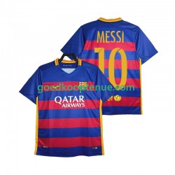 Thuis Retro Tenue van FC Barcelona Lionel Messi 10 2015-2016 Heren Korte Mouw