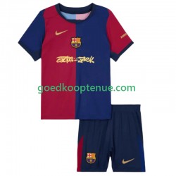 Thuis Tenue van FC Barcelona TRAVIS SCOTT Kind 2-13 jaar 2024-25 Korte Mouw