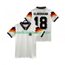 Thuis Retro Tenue van Duitsland KLINSMANN 18 1992 Heren Korte Mouw
