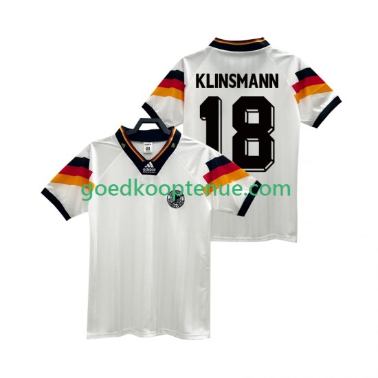 Thuis Retro Tenue van Duitsland KLINSMANN 18 1992 Heren Korte Mouw Thuis Retro Tenue van Duitsland KLINSMANN 18 1992 Heren Korte Mouw