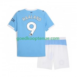 Thuis Tenue van Manchester City Erling Haaland 9 Kind 2-13 jaar 2025-26 Korte Mouw
