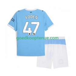 Thuis Tenue van Manchester City Phil Foden 47 Kind 2-13 jaar 2025-26 Korte Mouw