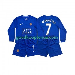 Uit Retro Tenue van Manchester United Cristiano Ronaldo 7 Kind 2-13 jaar 2008 Lange Mouw