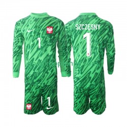 3de Tenue van Polen Keepersshirt Szczesny 1 Kind 2-13 jaar 2024 Lange Mouw