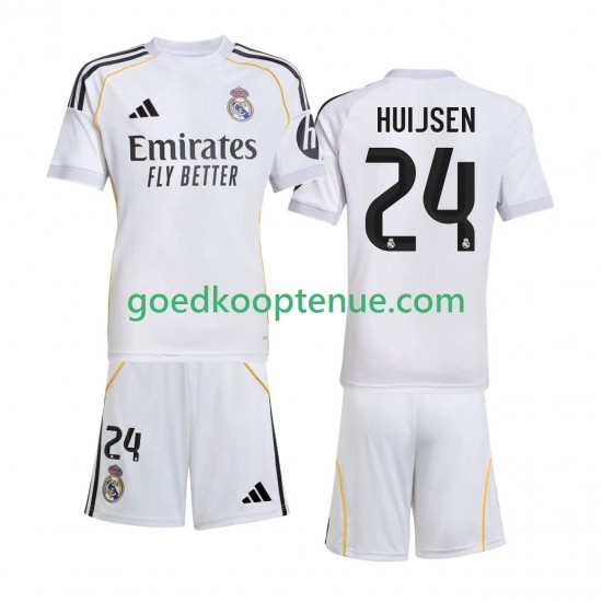 Thuis Tenue van Real Madrid Huijsen 24 Kind 2-13 jaar 2025-26 Korte Mouw Thuis Tenue van Real Madrid Huijsen 24 Kind 2-13 jaar 2025-26 Korte Mouw